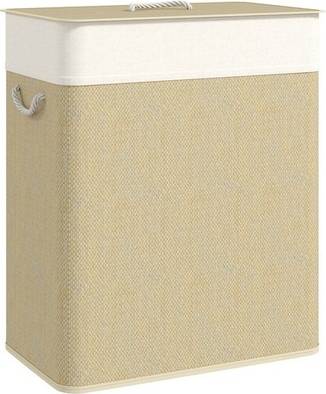 Double laundry hamper Homcom Double Laundry Basket With Lid