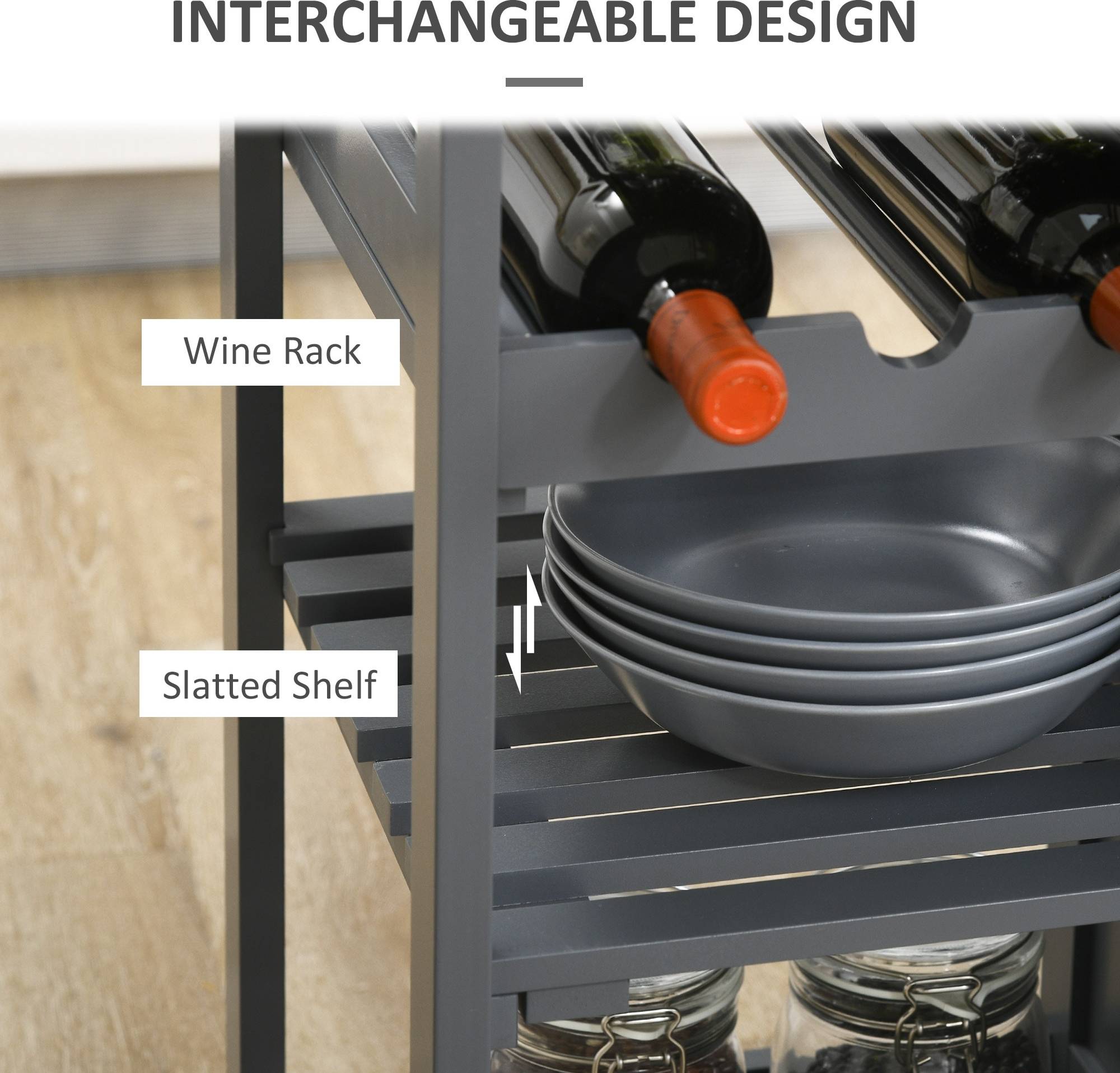 Rolling kitchen island Rolling Kitchen Island Wine Rack Stemware Holder