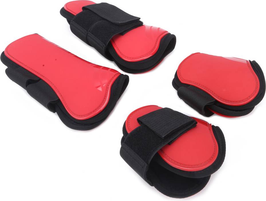 Tendon Boots Red M PU Shell Leg Protector