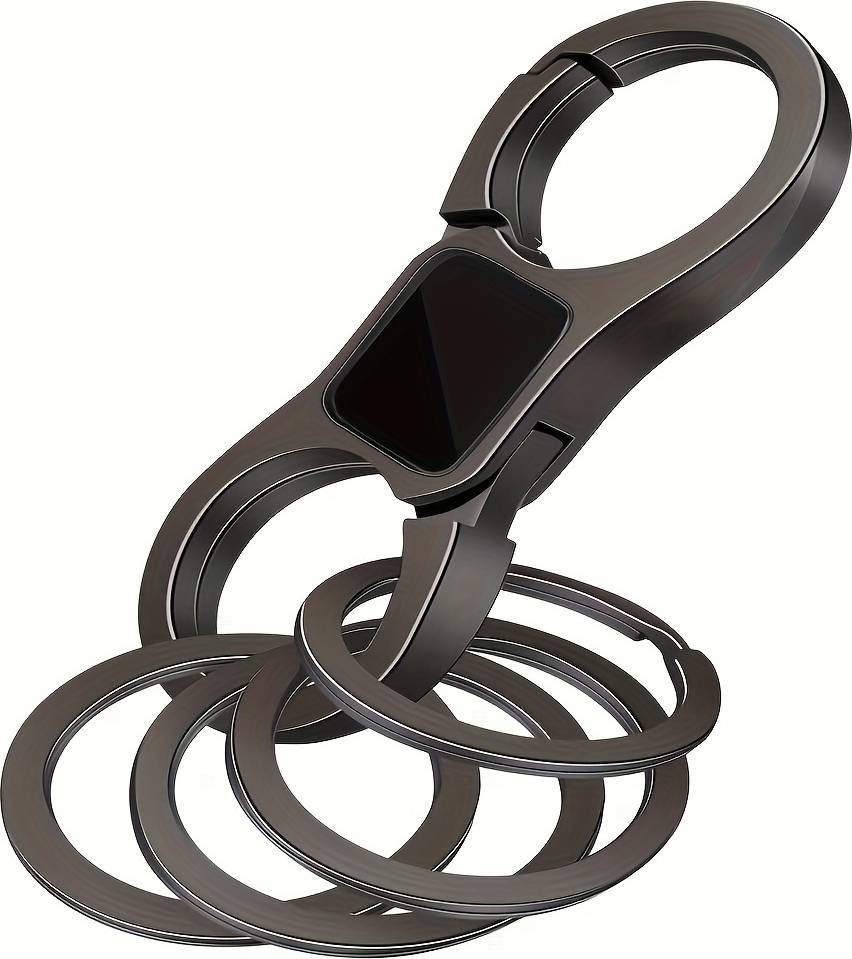 Temu Keychain With 4 Key Rings Quick Release Spring Heavy Duty - For Men And Women
