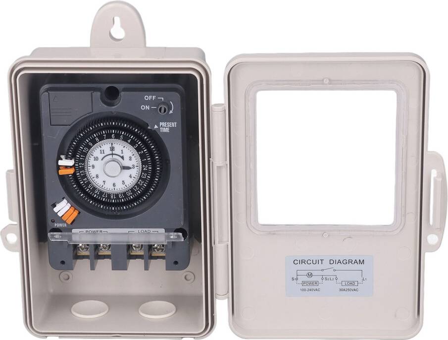 Mechanical IP53 Rainproof Timer Switch 24H 30A