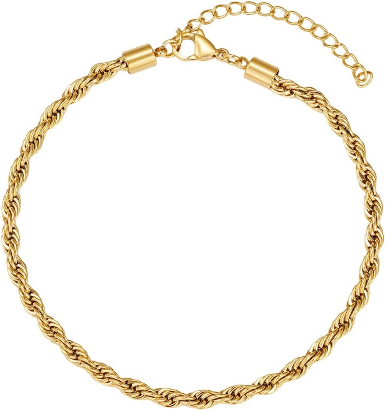 Rope chain 18k Adornia Tarnish Resistant Gold Rope Chain Anklet - Gold