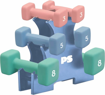 Weight set with rack PopSugar 32lb Dumbbell Weight Rack Set