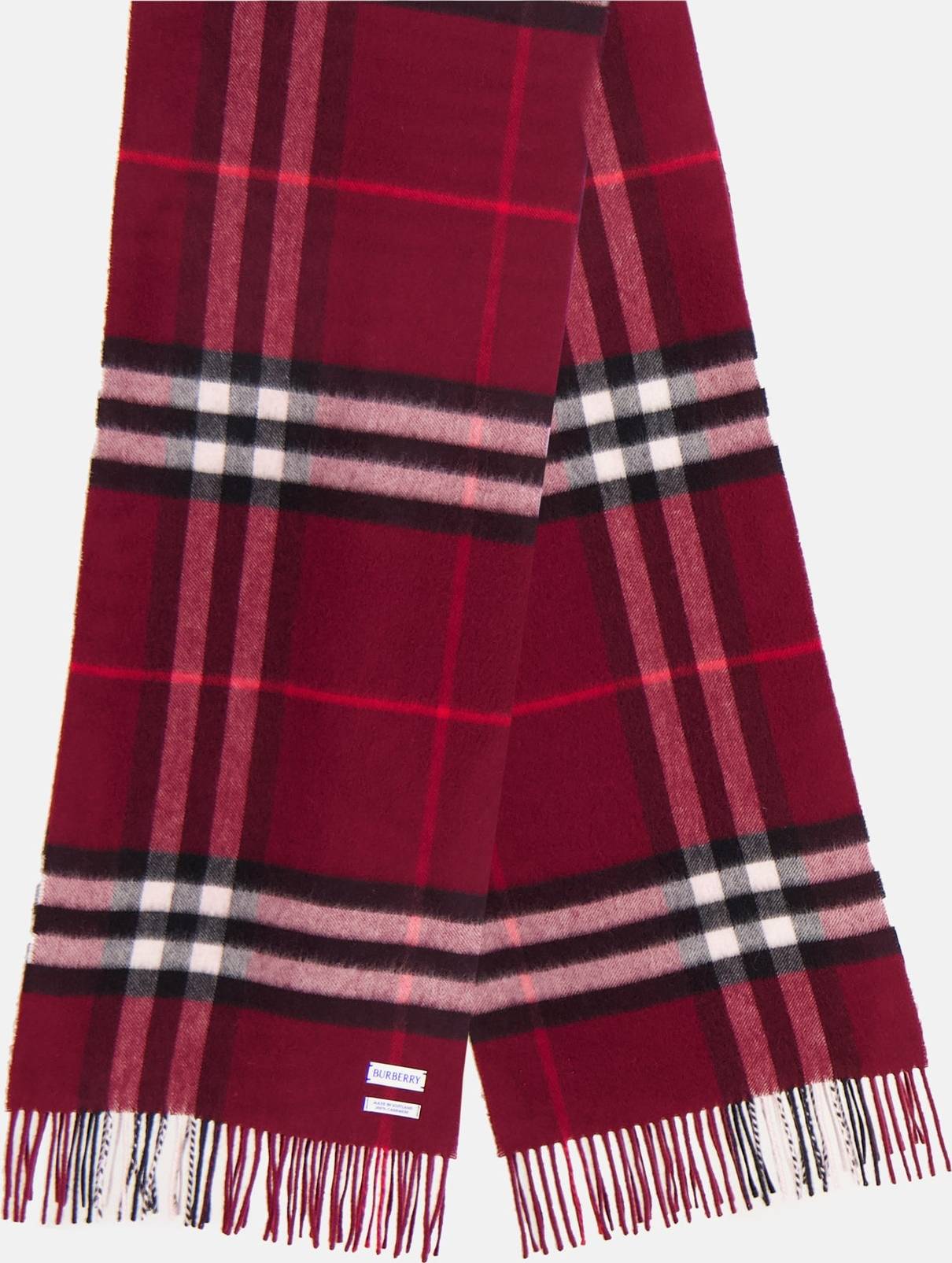 Burberry Check Pattern Cashmere Scarf - Red