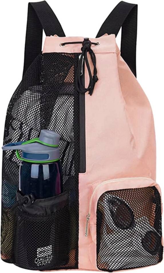 Waterproof Multi-Purpose Gym Bag with Drawstring - Pink