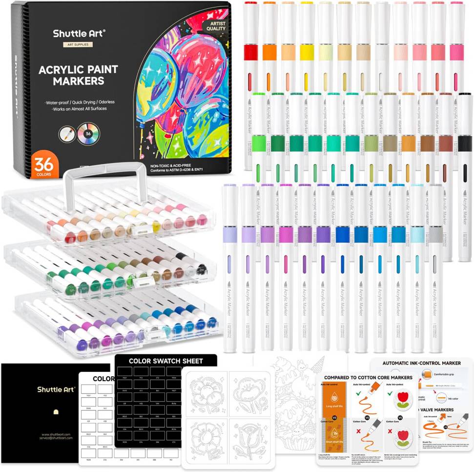 Shuttle Art Automatic Ink Control Acrylic Paint Pens