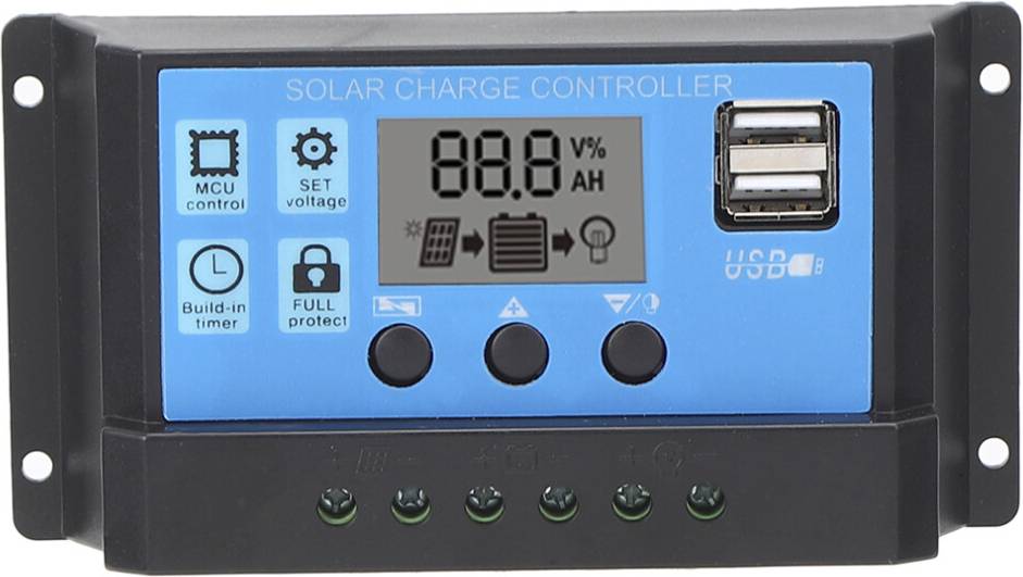 Solar Charge Controller LCD Dual USB PWM
