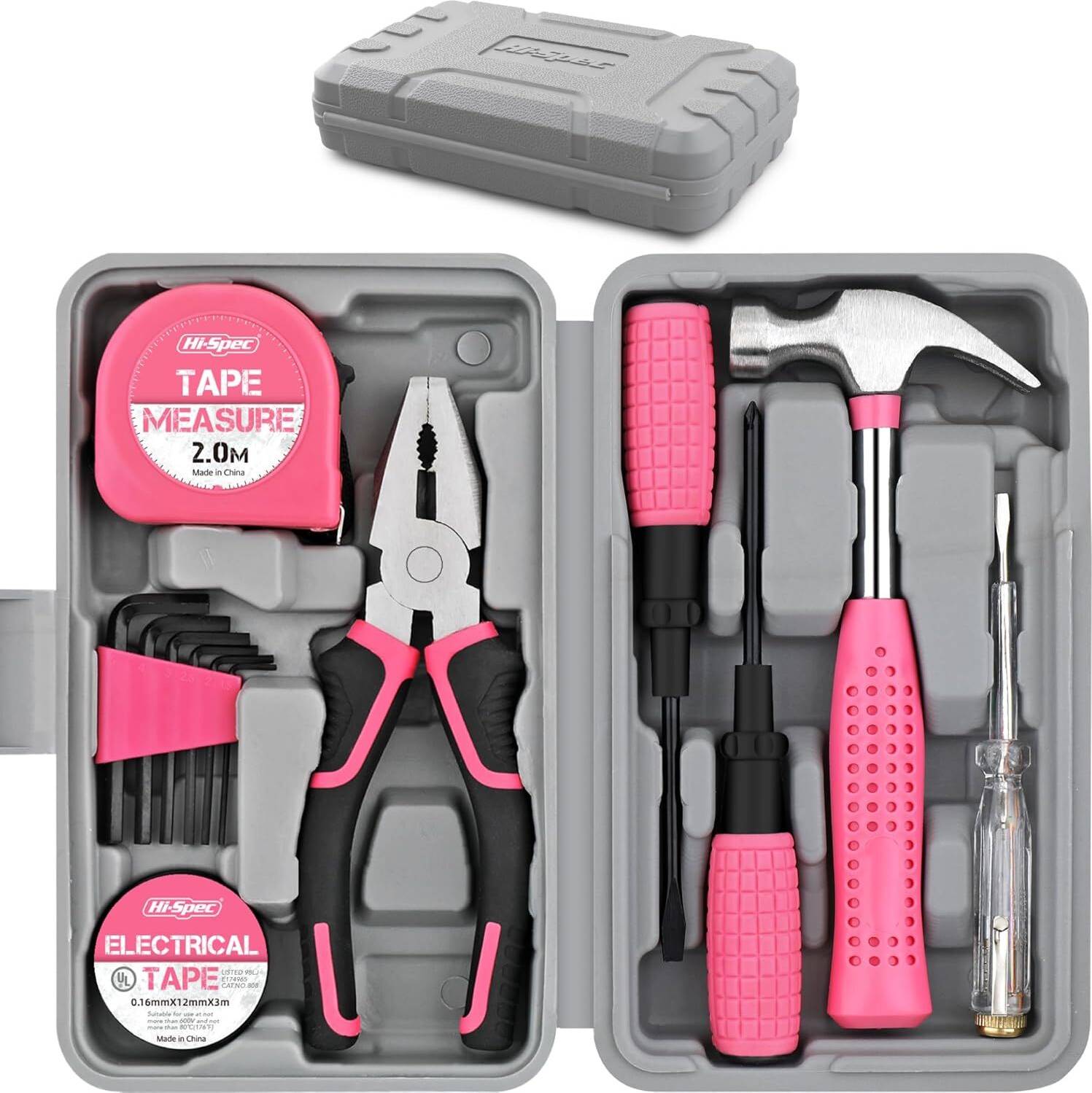 Hi-Spec Hi-spec 13pc Pink Small Compact Hand Set Tool Kit