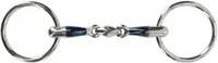 QHP Anatomical Double Jointed Snaffle Bit With Two Rings - Gris