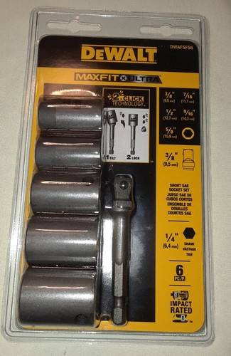 Dewalt socket set Dewalt 6 Pc Short Std Set With 3/8 In Adapter Socket Bit