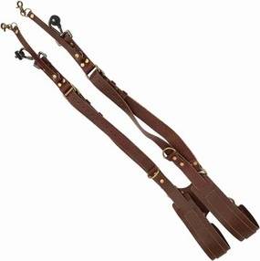 Adjustable Dual Leather Rivet Double Shoulder Strap