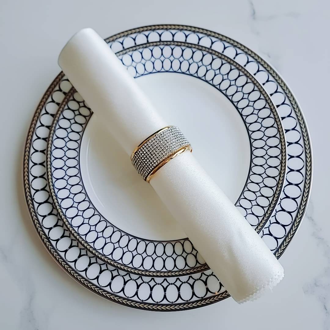 Temu 6pcs Set With Silver Rhinestones Napkin Ring