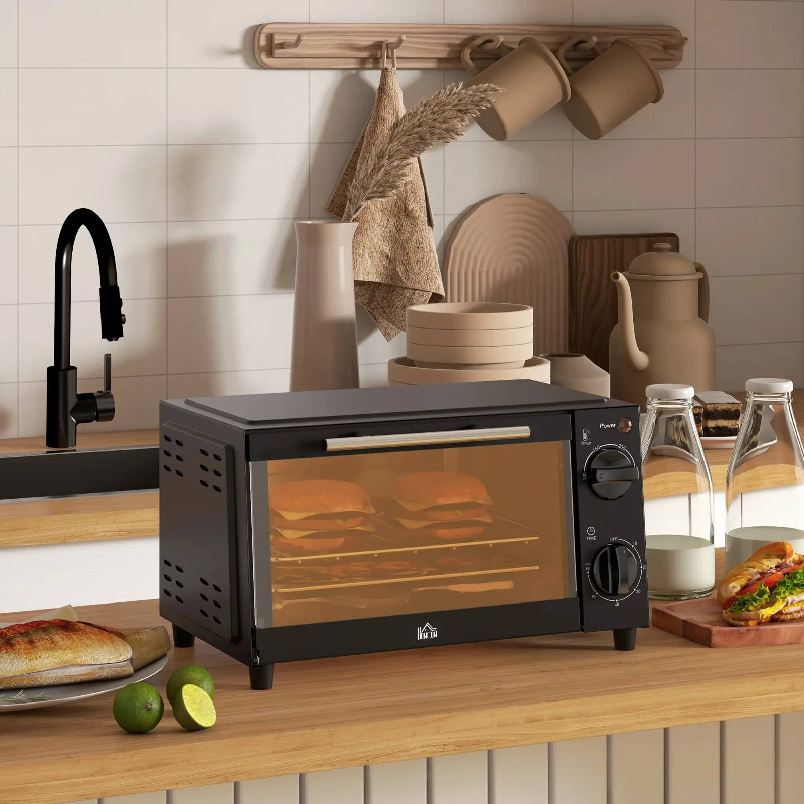 Homcom Mini Oven 9L Countertop Toaster 750W