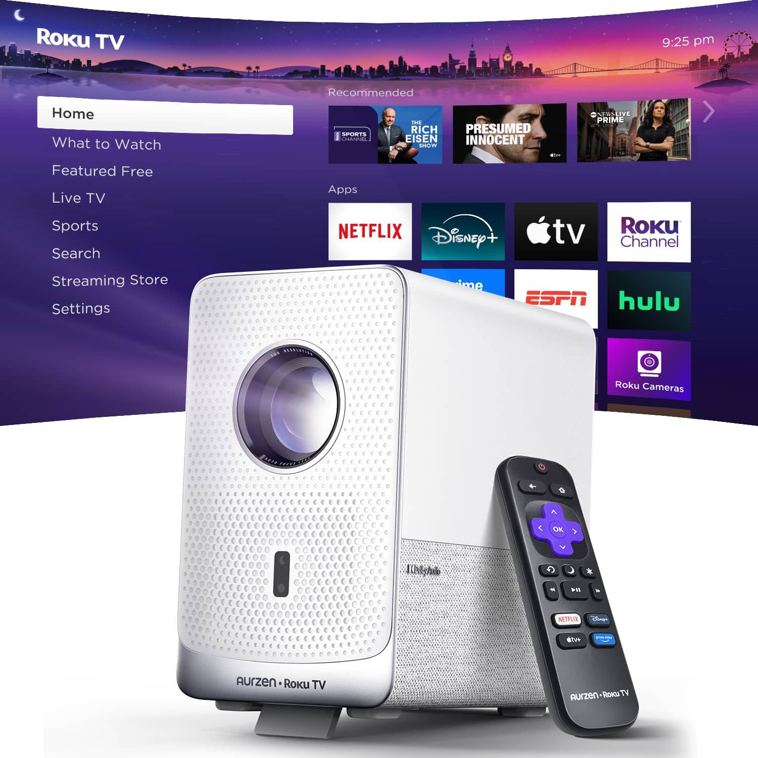 Tv projector Aurzen Smart Projector Roku TV
