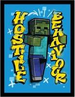 Minecraft Behaviour Framed Blue One Size Poster