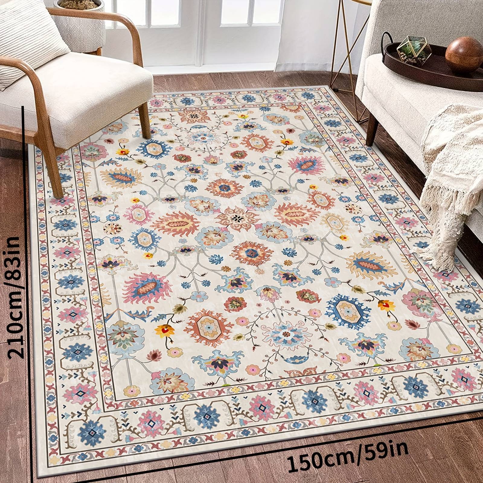 Temu Machine Washable Polyester Area Rug 2.16m²