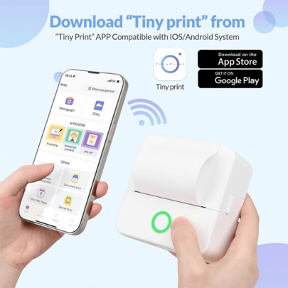 Portable photo printer Shein Portable Mini Wireless Bluetooth Photo Printer