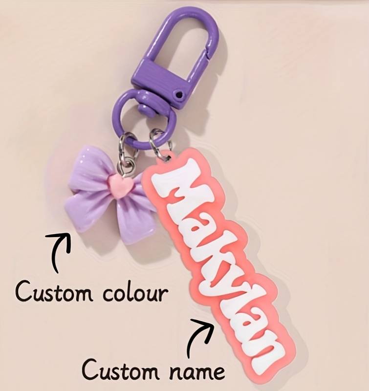 Temu Customized Acrylic Macaron Metal Rotating Keychain - Cartoon