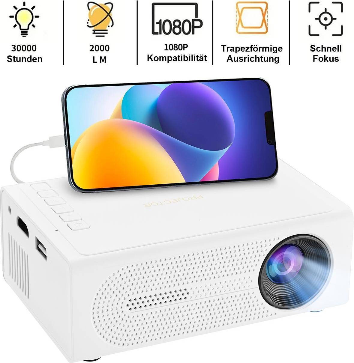 Mini Projecteur Portable LED Supporte iOS Android