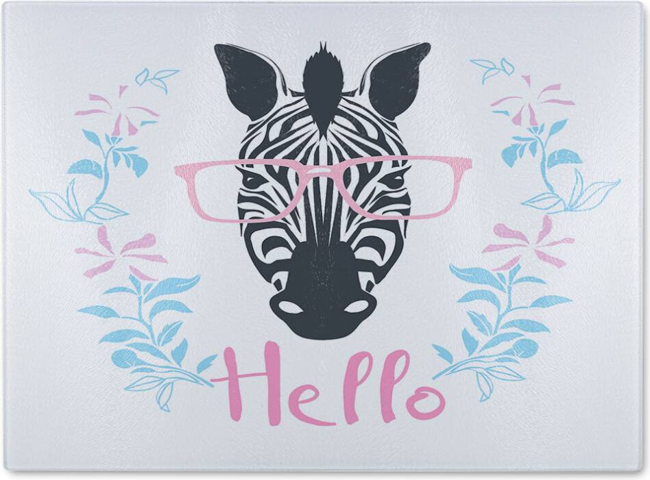 Hello Zebra Glass One Size