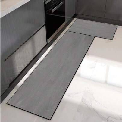 Shein Simple Distressed Pattern Diatomite Kitchen Mat