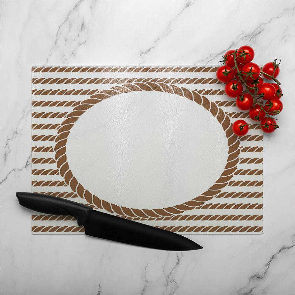Benjamin Rope Border Glass Natural Chopping Board