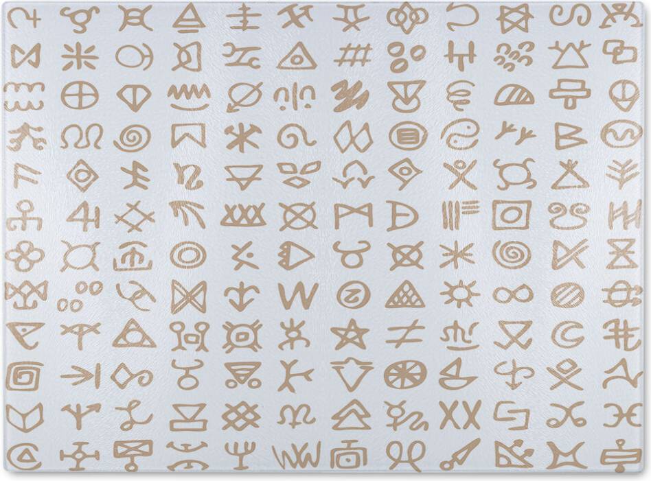 Benjamin Viking Ritual Symbols Glass One Size Chopping Board