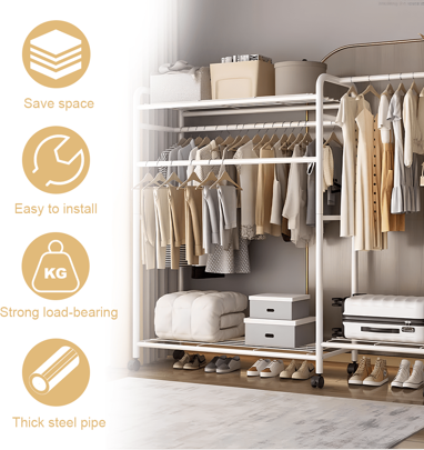 Shein Double Rail Garment Stand Clothes Rack
