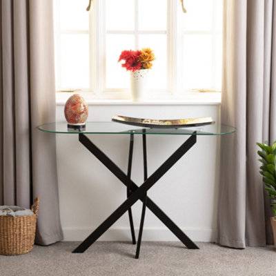 SECONIQUE Sheldon Black One Size Console Table