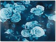 Benjamin Winter Blue Roses Glass One Size Chopping Board