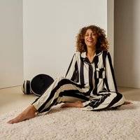 OHS Button Through Winter Pyjama Set Monochrome - White