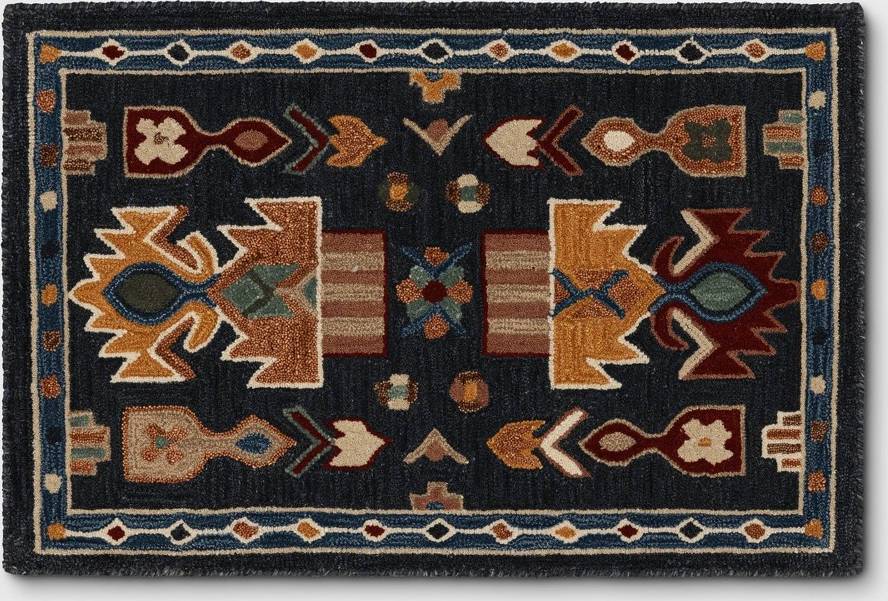 Threshold Global Wool Accent Rug Blue Blue
