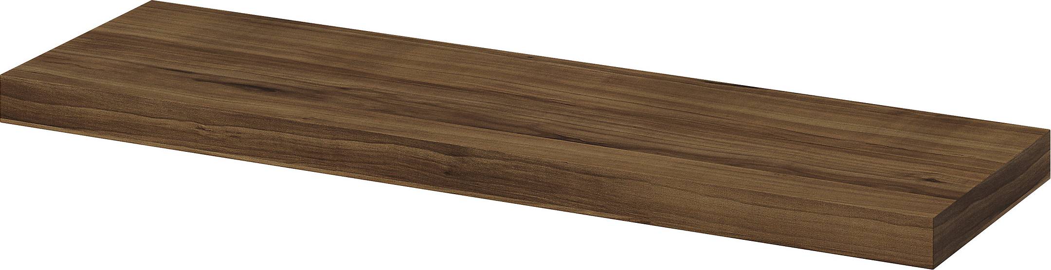 GoodHome Cusko Walnut Effect Rectangular Floating 80cm Wall Shelf