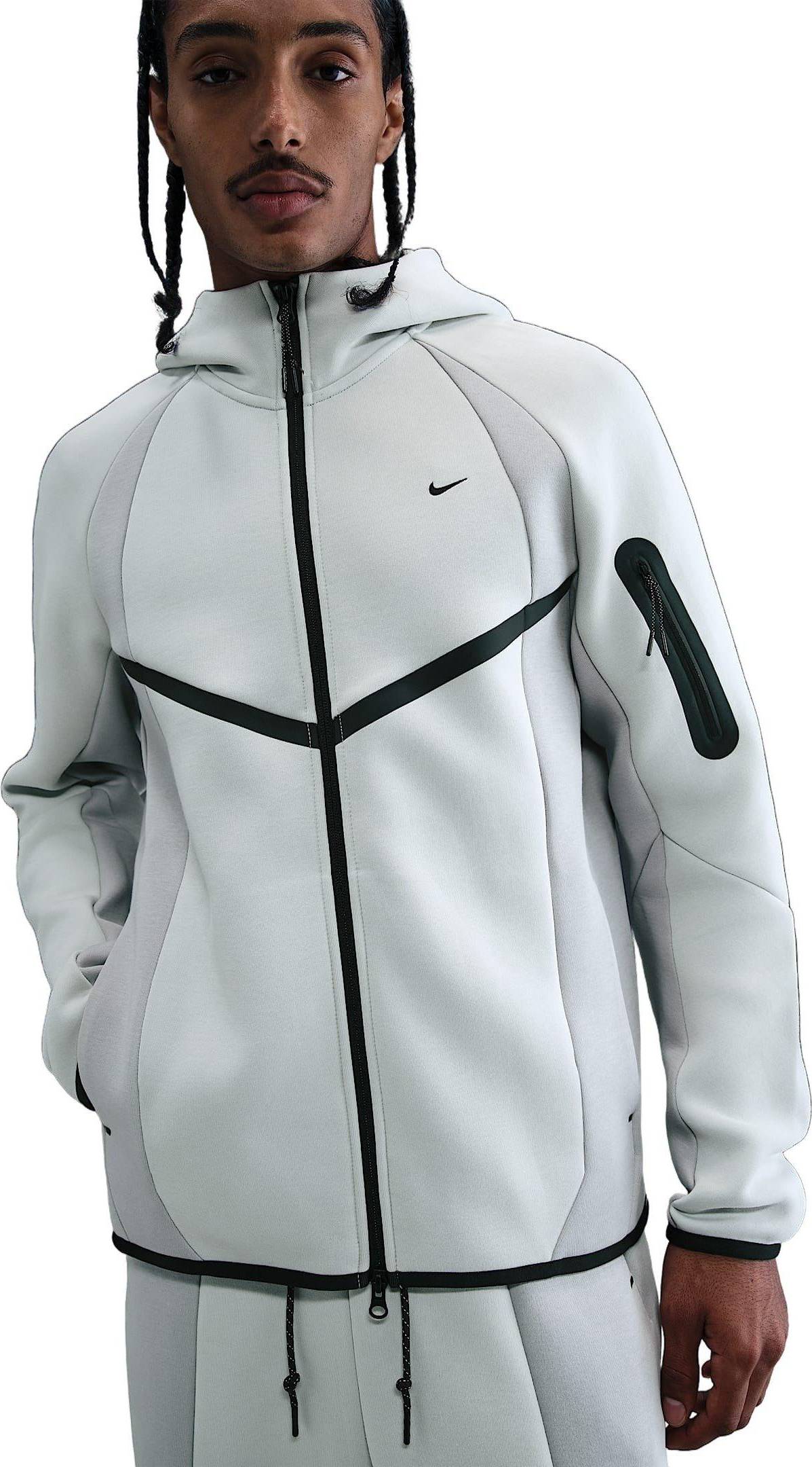 Nike tech full zip Nike Tech Color Block Full-Zip Fleece Windrunner Jacket - Grey