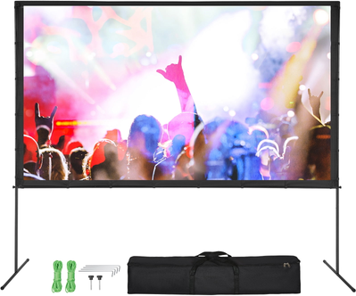 120 in projector screen KffKff Projector Screen with Stand 120 Inch