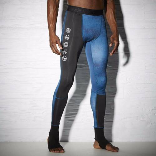 Mens compression tights Reebok Rnf Combat Ankle Lock Compression Tights - Mens