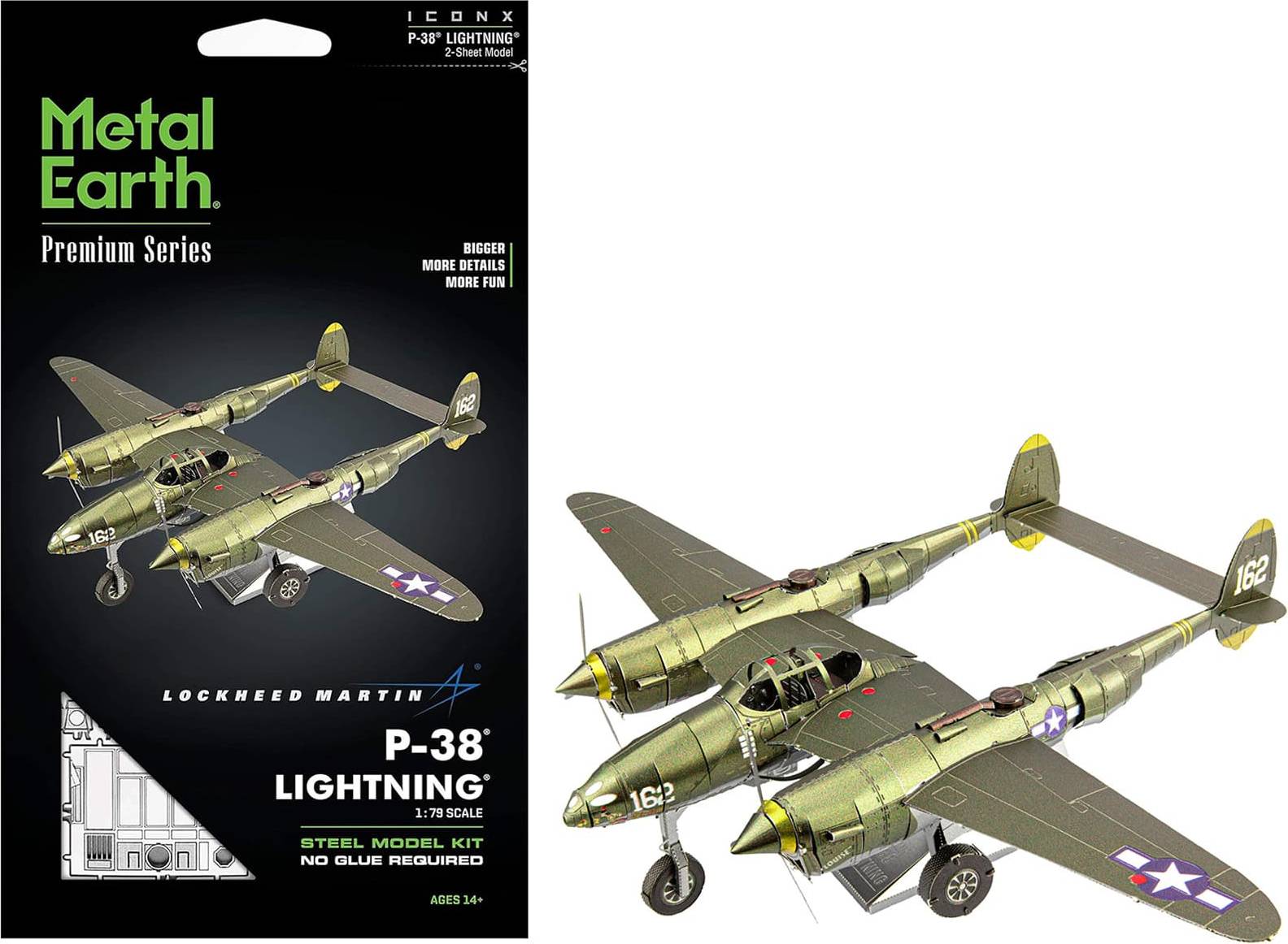 Metal model kits Metal Earth Model Kit Lockheed Martin P-38