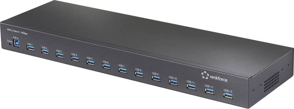 Renkforce 19 Rack Mount 13-Port USB 3.2 Gen 2