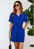FS Collection Button Down Playsuit - Blue