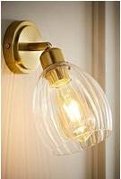 ValueLights Adjustable Fititng Ribbed Glass Wall light