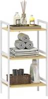 Shower space Homcom 3-Tier Bamboo Bathroom Storage Shelf With Adjustable Rack