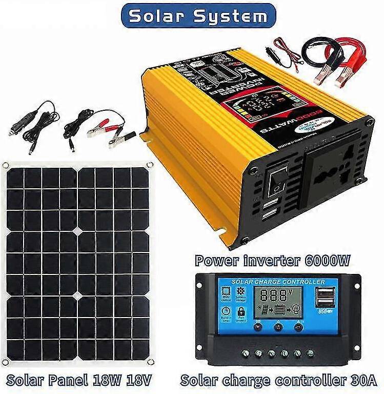 Kikidex 6000W Car Power Inverter Solar Panel System Kit