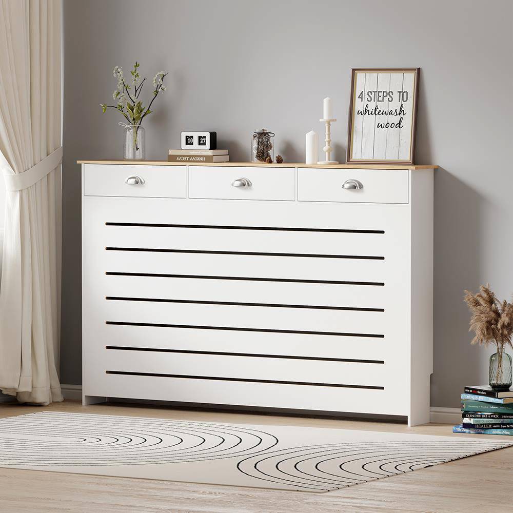 Home Source Batley Large Radiator Cover Grill Shelf Cabinet