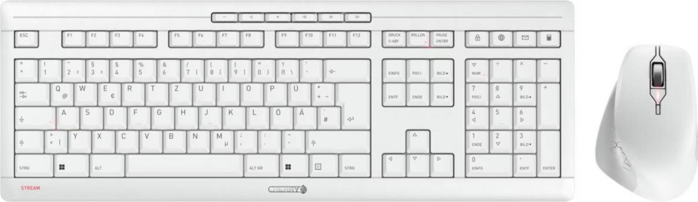 Tastatur og mus hvid Cherry Stream Desktop Comfort Set QWERTZ