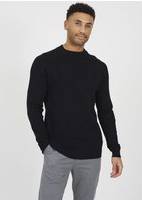 Brave Soul Men Long Sleeve Ribbed Raglan Jumper - Black