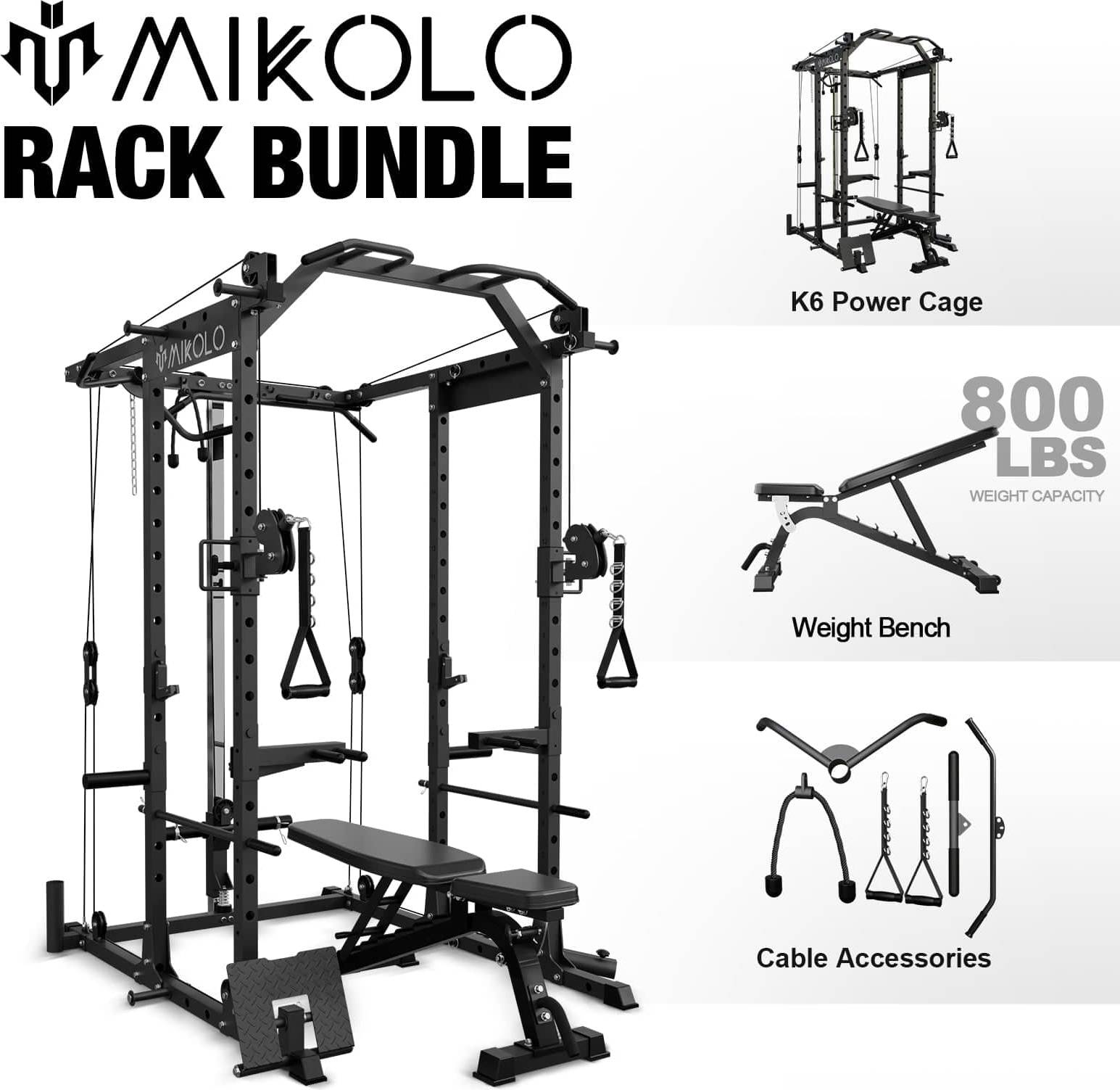 Power rack Power Rack Cage 1500 lbs With Cable