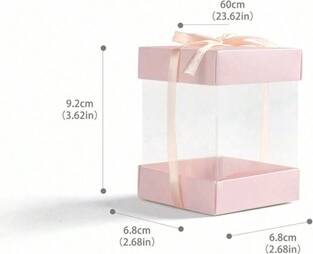 Gift baskets Shein 10PCS Square Clear Gift Boxes With Ribbon Storage Box