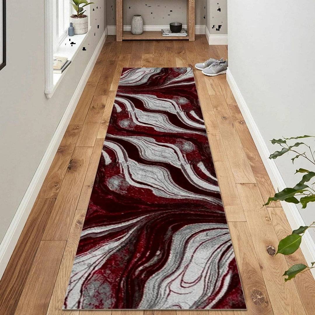 Large living room rugs East Urban Home Large Living Room Rugs Abstract Area Rug Red