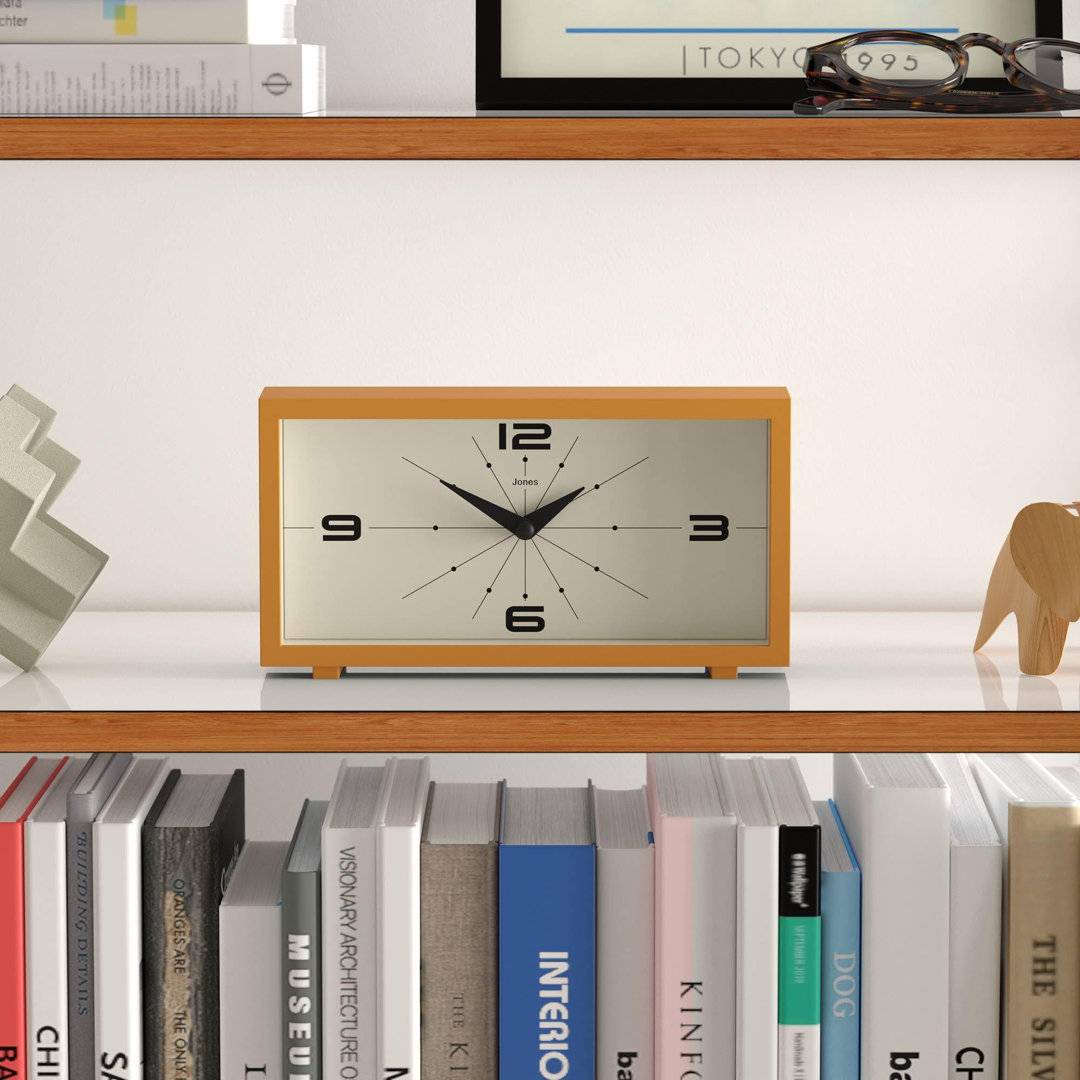 Flash Modern Rectangular Desk Mustard Yellow Table Clock