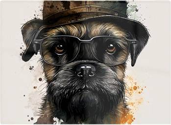 Warren Reed Border Terrier Dog One Size Chopping Board